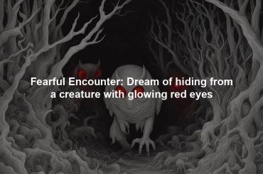 Fearful Encounter: Dream of hiding from a creature with glowing red eyes