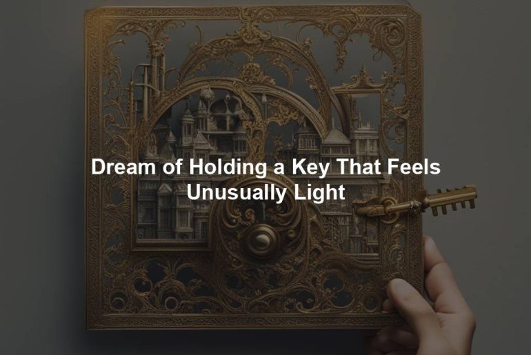 Dream of Holding a Key That Feels Unusually Light