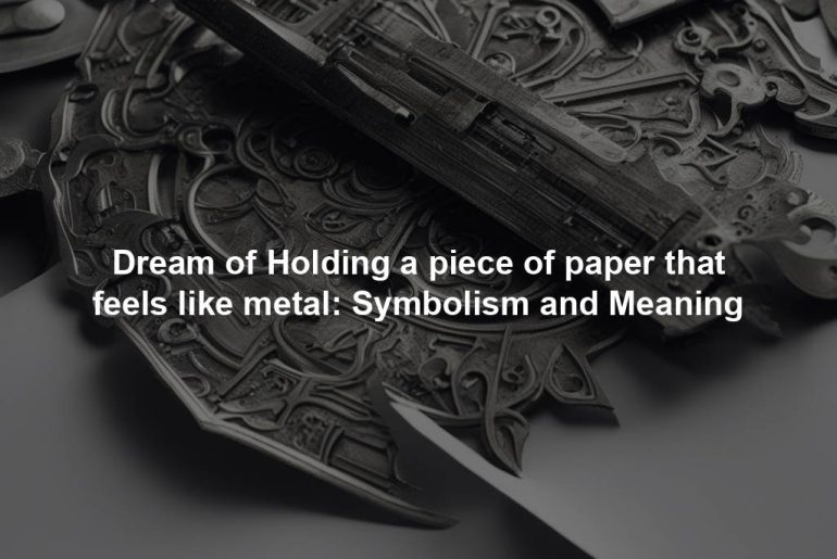 Dream of Holding a piece of paper that feels like metal: Symbolism and Meaning