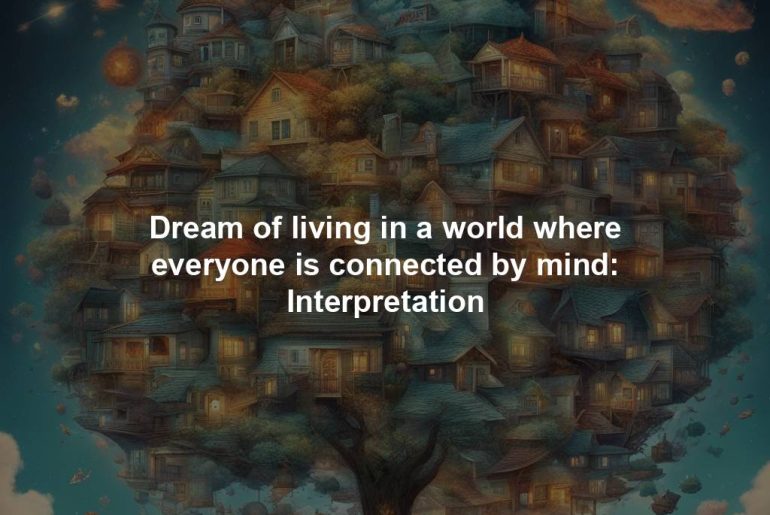 Dream of living in a world where everyone is connected by mind: Interpretation