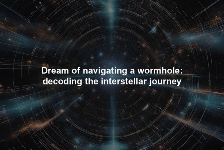 Dream of navigating a wormhole: decoding the interstellar journey