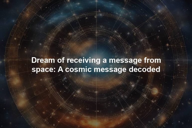 Dream of receiving a message from space: A cosmic message decoded