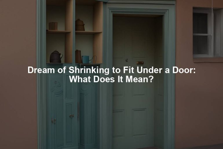 Dream of Shrinking to Fit Under a Door: What Does It Mean?