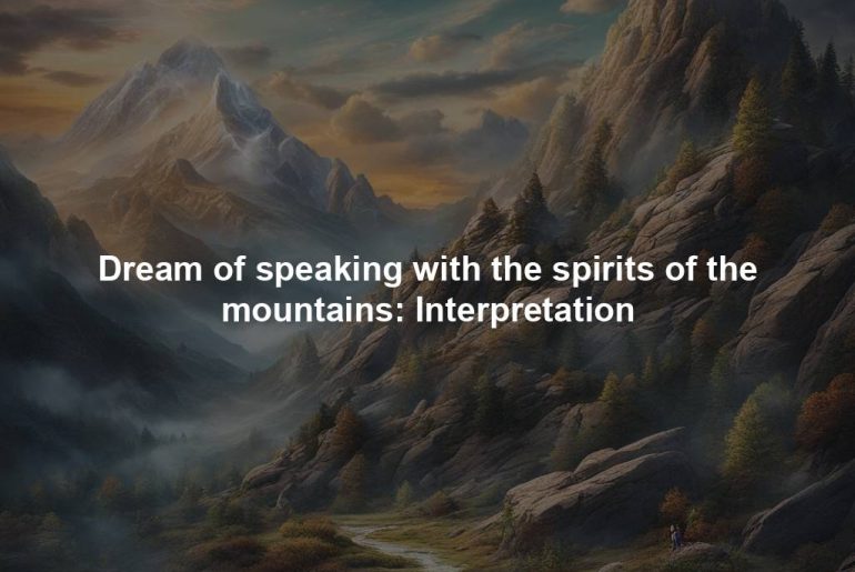 Dream of speaking with the spirits of the mountains: Interpretation