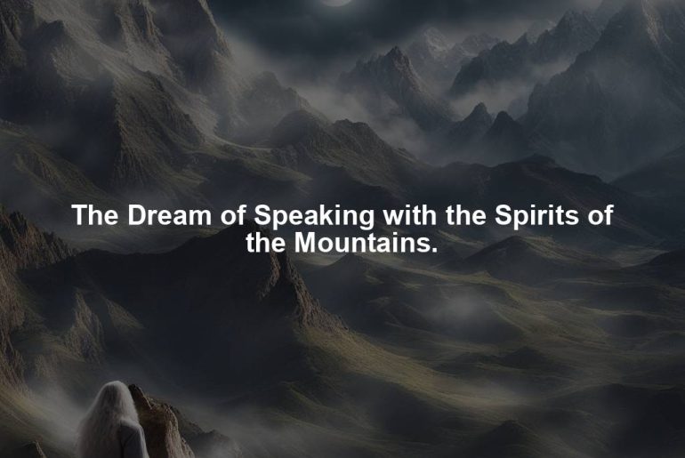 The Dream of Speaking with the Spirits of the Mountains.