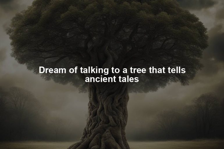 Dream of talking to a tree that tells ancient tales