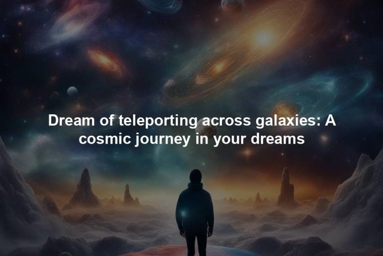 Dream of teleporting across galaxies: A cosmic journey in your dreams