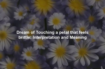 Dream of Touching a petal that feels brittle: Interpretation and Meaning