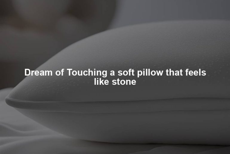 Dream of Touching a soft pillow that feels like stone