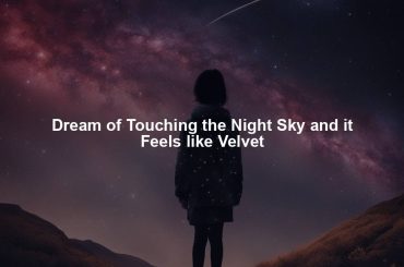 Dream of Touching the Night Sky and it Feels like Velvet