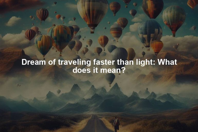 Dream of traveling faster than light: What does it mean?