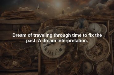 Dream of traveling through time to fix the past: A dream interpretation.