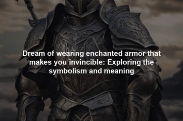 Dream of wearing enchanted armor that makes you invincible: Exploring the symbolism and meaning