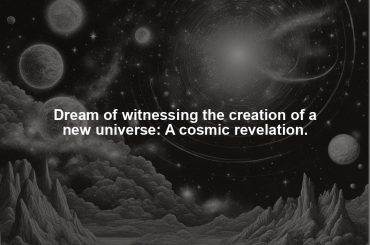 Dream of witnessing the creation of a new universe: A cosmic revelation.