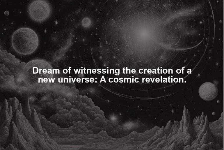 Dream of witnessing the creation of a new universe: A cosmic revelation.